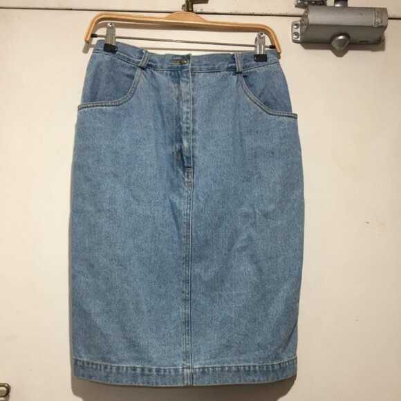VINTAGE MISTER LEONARD MIDI DENIM SKIRTS SIZE 8 - Picture 4 of 6